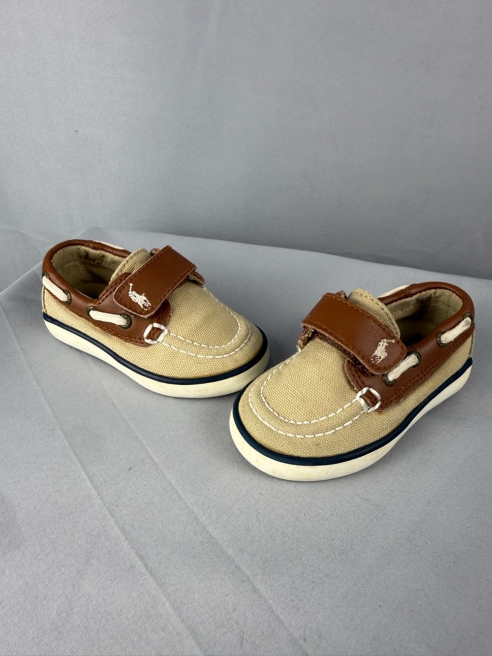 Polo Ralph Lauren Toddler Boat Shoes Beige Brown  Preppy Shoes